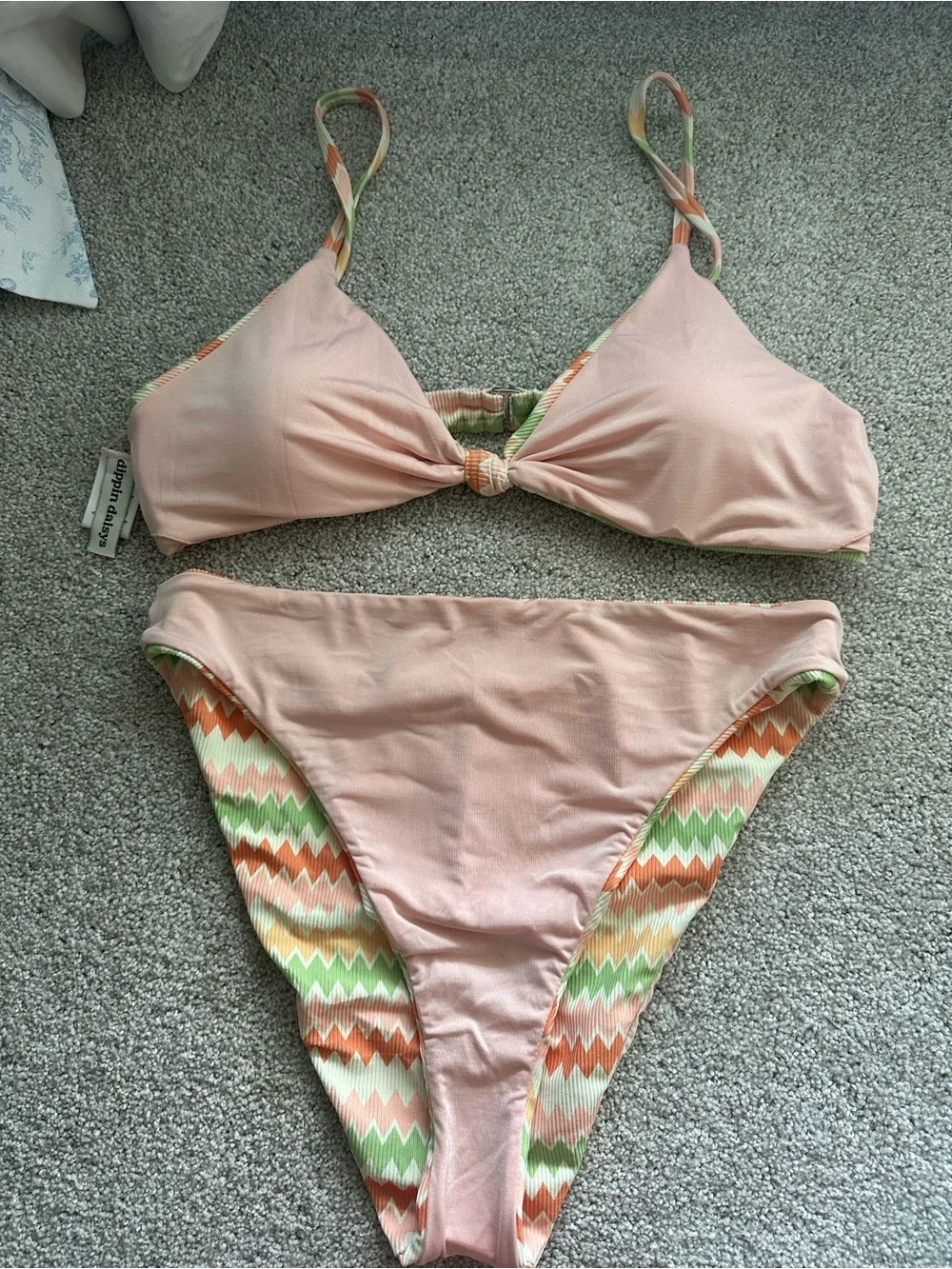 Dippin' Daisy's Pastel Zigzag Bikini - Peach, Mint & Cream
